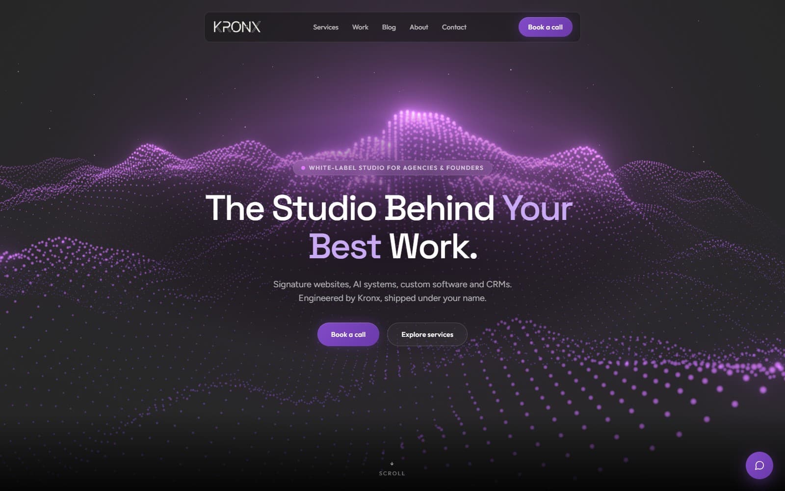 Live Kronx Studios website, captured 15 September 2026